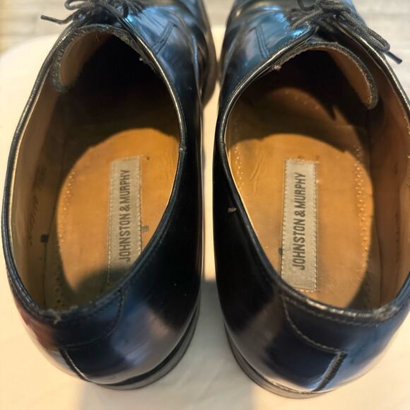Johnston & Murphy Crown Aristocraft Oxfords Men's Size12 Black Leather Cap Toe - Picture 8 of 11